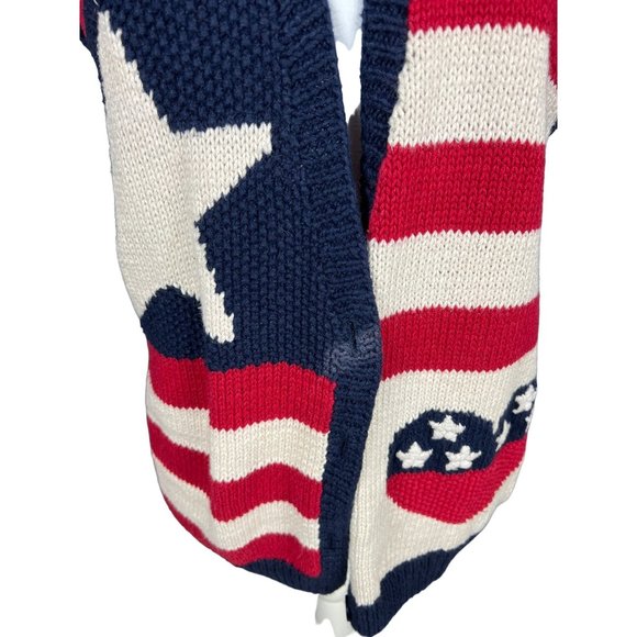 Vintage Marisa Christina Classics Women's Hand Knit American Flag Vest Small S - Picture 3 of 9